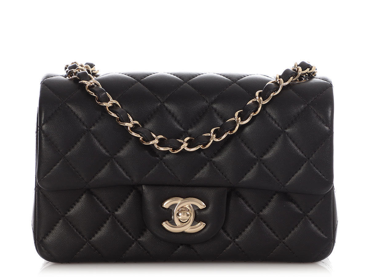 Chanel Mini Black Quilted Lambskin Rectangular Classic