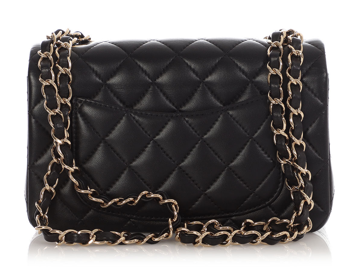 Chanel Mini Black Quilted Lambskin Rectangular Classic - Image 4