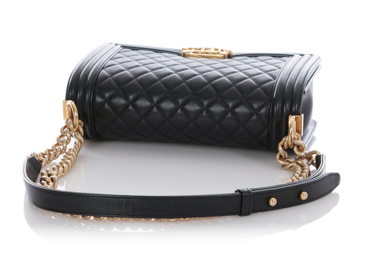 Chanel Old Medium Black Quilted Calfskin Boy Bag - Image 8