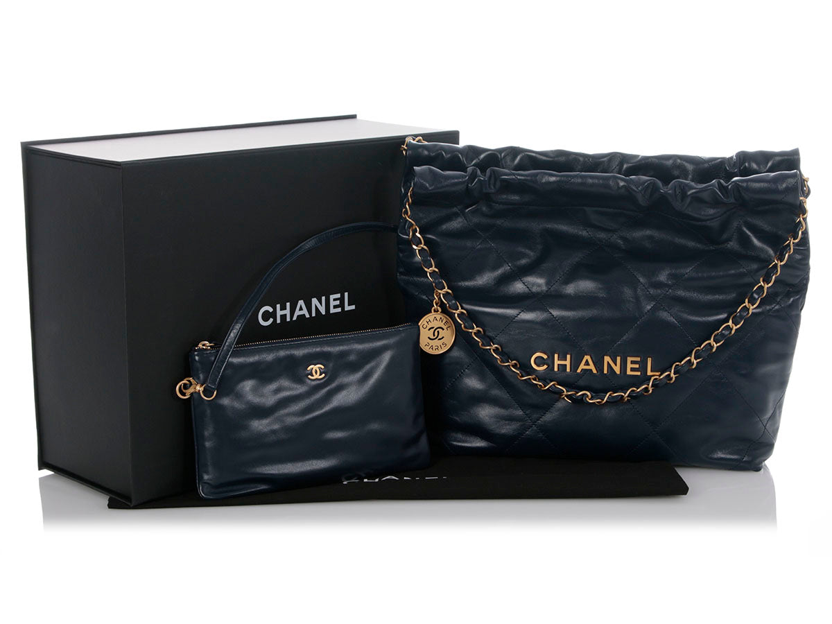 Chanel Small Navy Quilted Calfskin 22 - Image 2