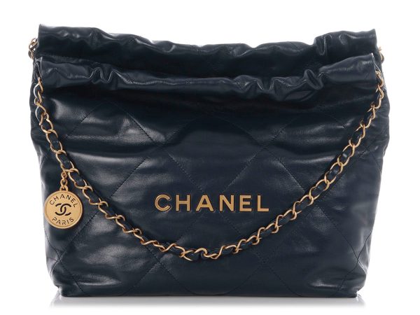 Chanel Small Navy Quilted Calfskin 22