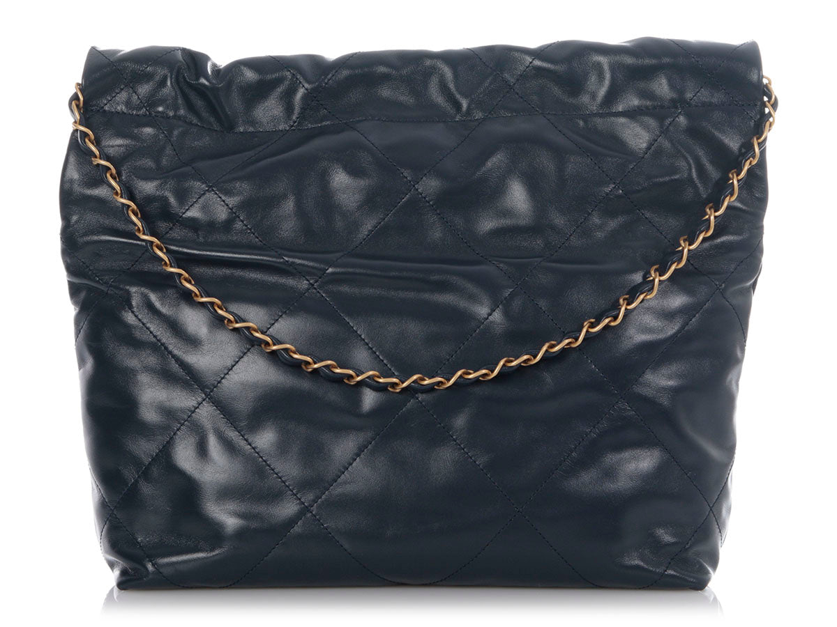 Chanel Small Navy Quilted Calfskin 22 - Image 5