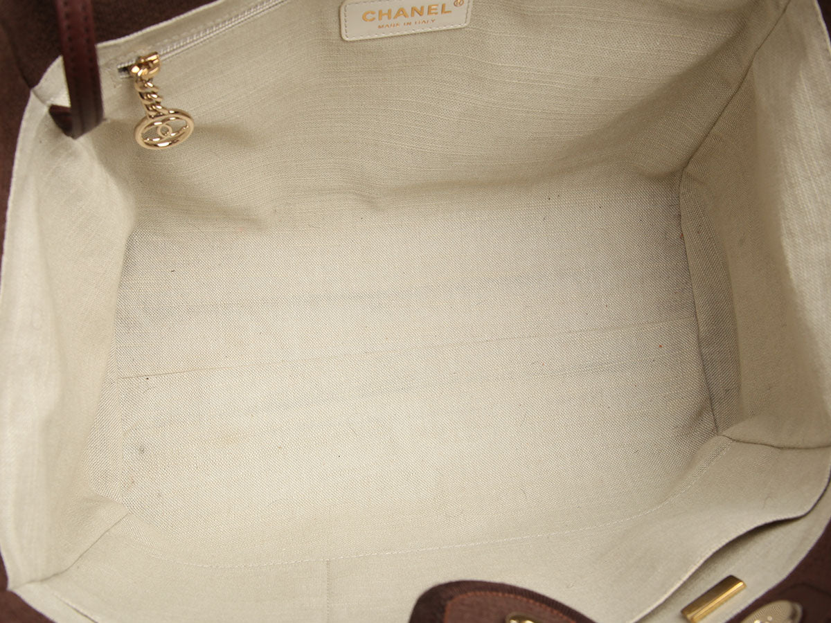 Chanel Medium Brown Deauville Shopping Tote - Image 9