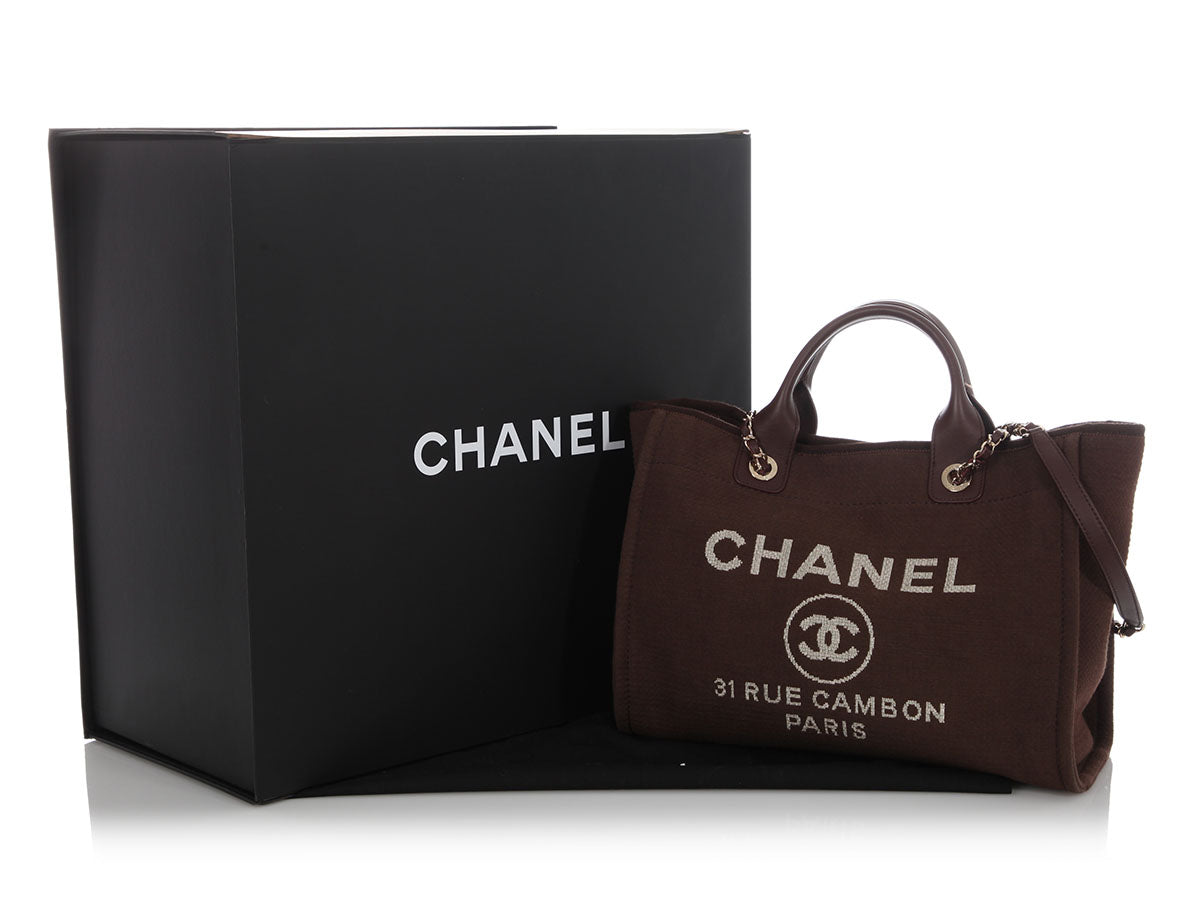 Chanel Medium Brown Deauville Shopping Tote - Image 2