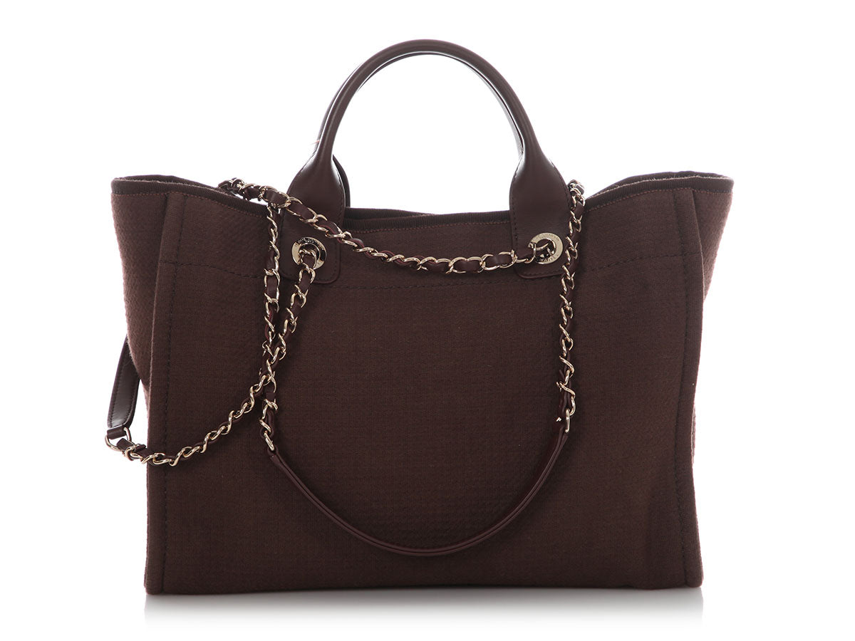 Chanel Medium Brown Deauville Shopping Tote - Image 5