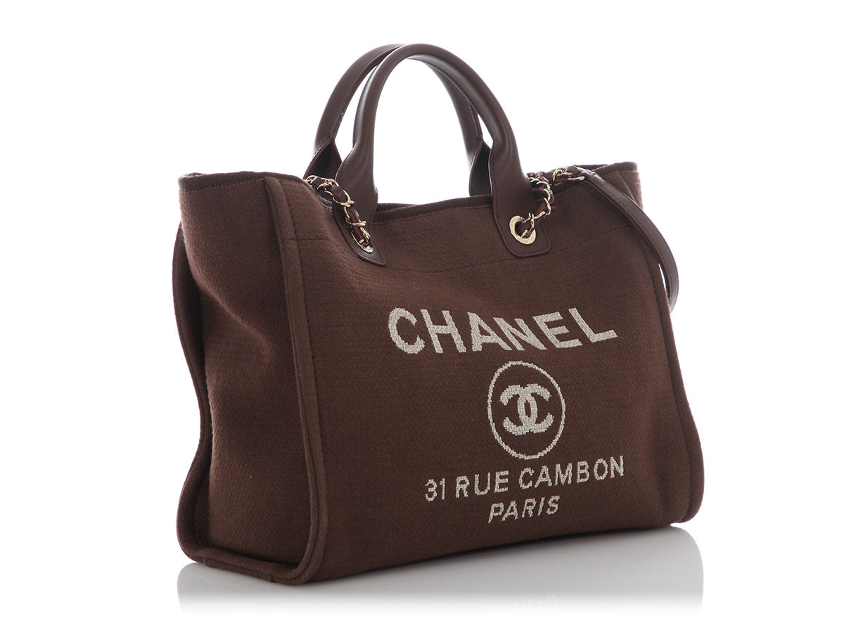 Chanel Medium Brown Deauville Shopping Tote - Image 6