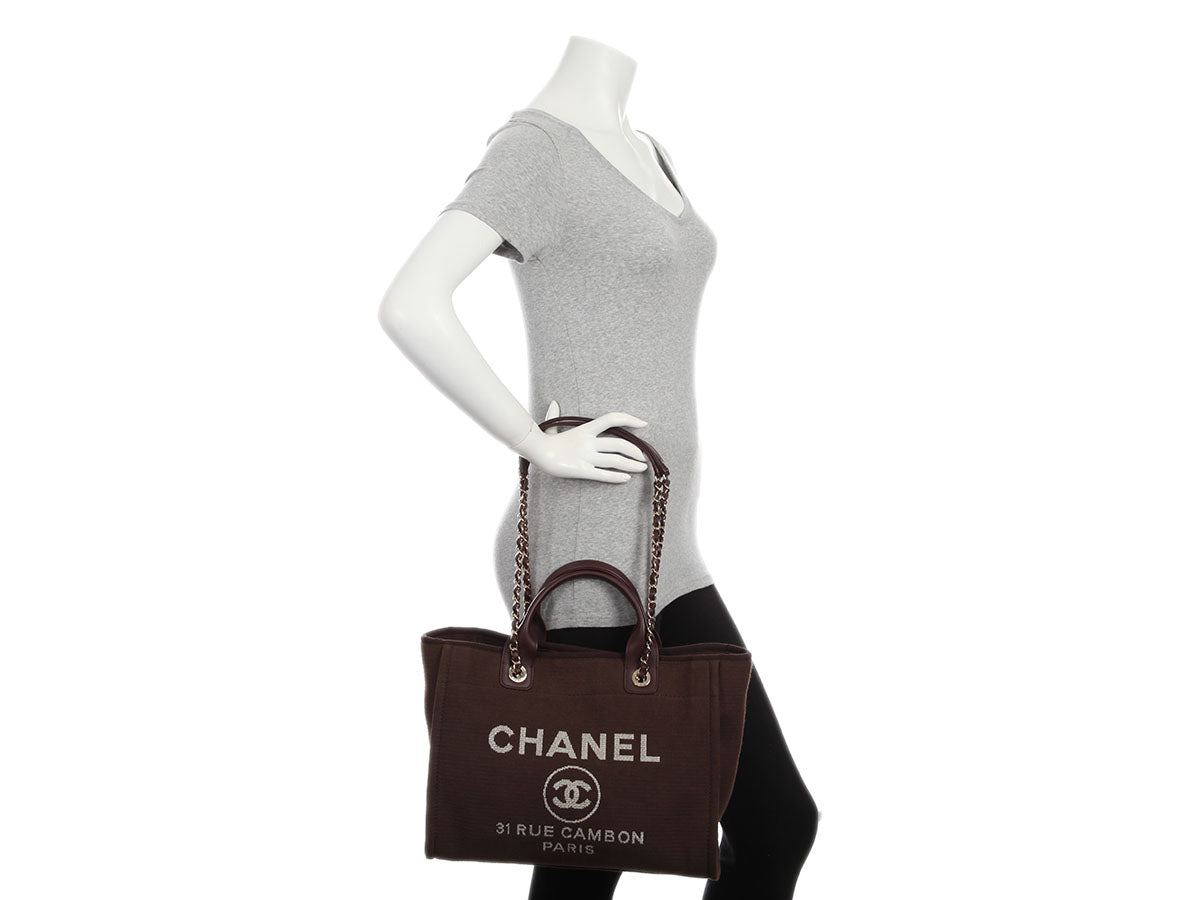 Chanel Medium Brown Deauville Shopping Tote - Image 10