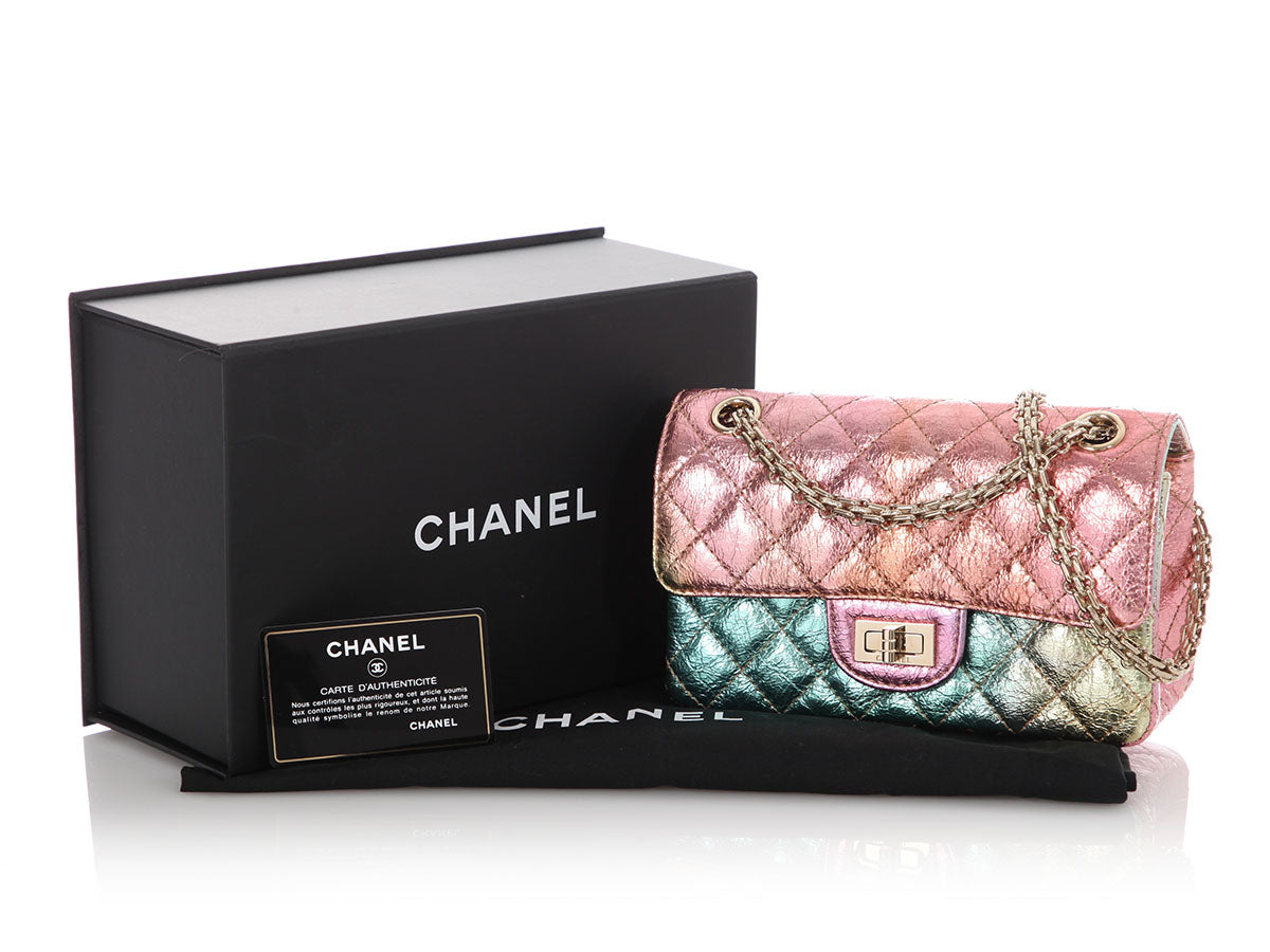 Chanel Mini Rainbow Quilted Metallic Calfskin Reissue - Image 3