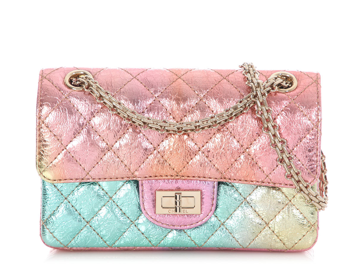 Chanel Mini Rainbow Quilted Metallic Calfskin Reissue - Image 2