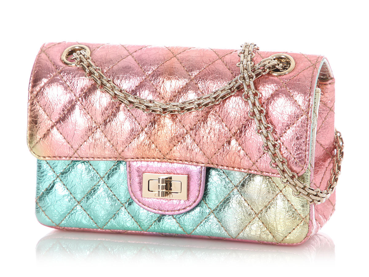 Chanel Mini Rainbow Quilted Metallic Calfskin Reissue - Image 4
