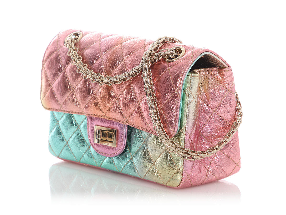 Chanel Mini Rainbow Quilted Metallic Calfskin Reissue - Image 5