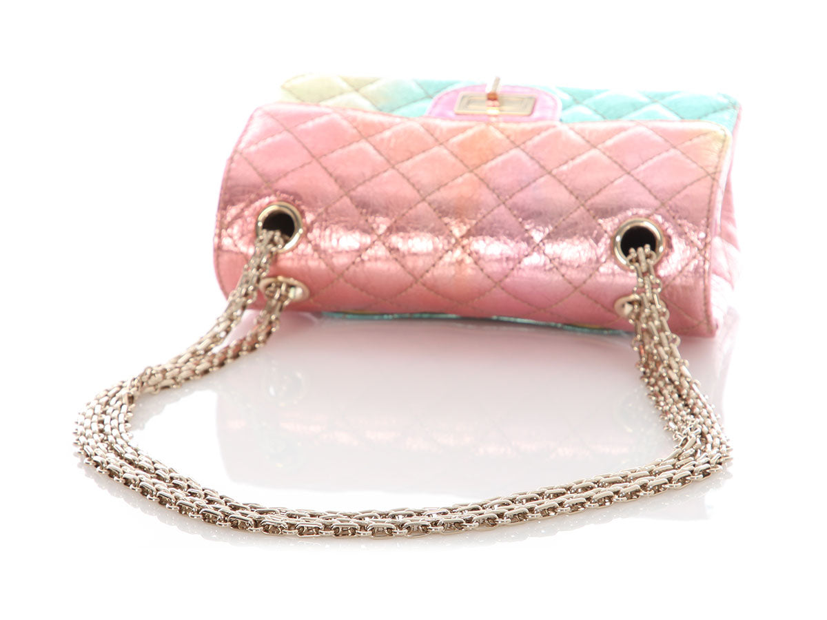 Chanel Mini Rainbow Quilted Metallic Calfskin Reissue - Image 9