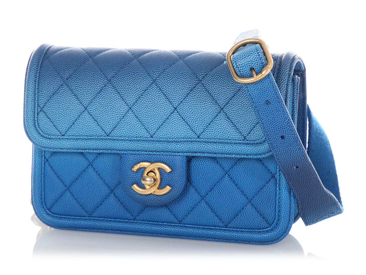 Chanel Blue Ombre Quilted Caviar Sunset on the Sea Waist Bag - Image 2