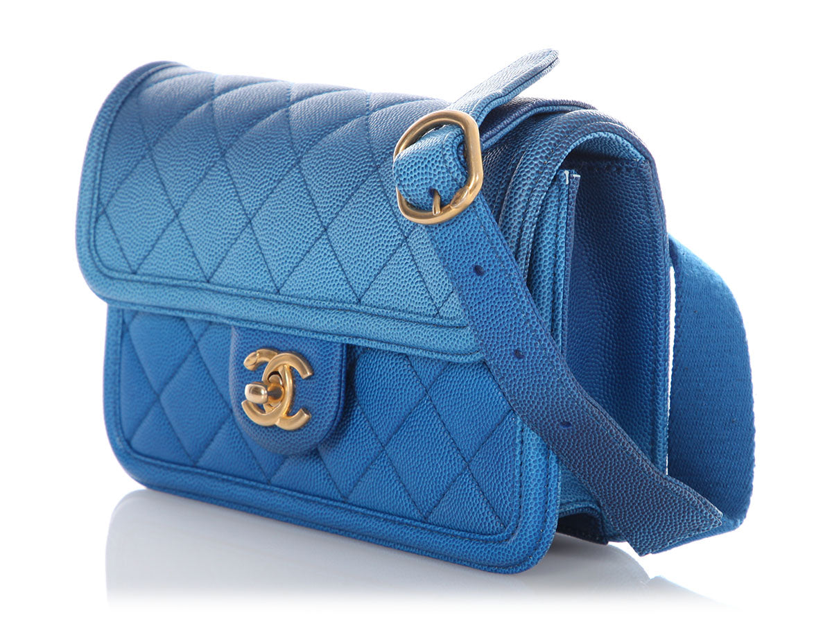 Chanel Blue Ombre Quilted Caviar Sunset on the Sea Waist Bag - Image 3