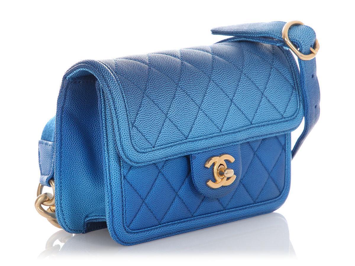 Chanel Blue Ombre Quilted Caviar Sunset on the Sea Waist Bag - Image 5