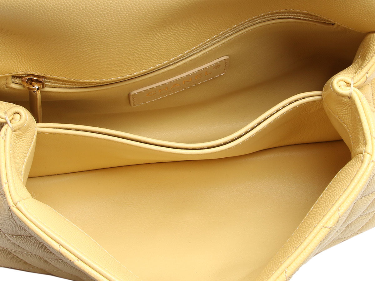 Chanel Light Yellow Small Coco Handle Bag - Image 9
