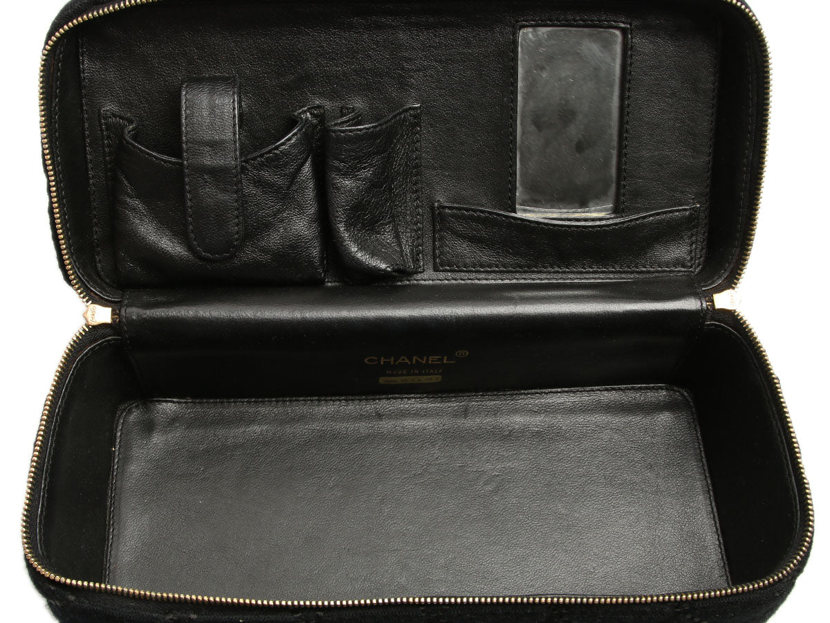 Chanel Vintage Black Jersey Vanity Case - Image 8