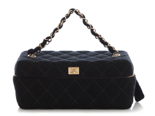 Chanel Vintage Black Jersey Vanity Case