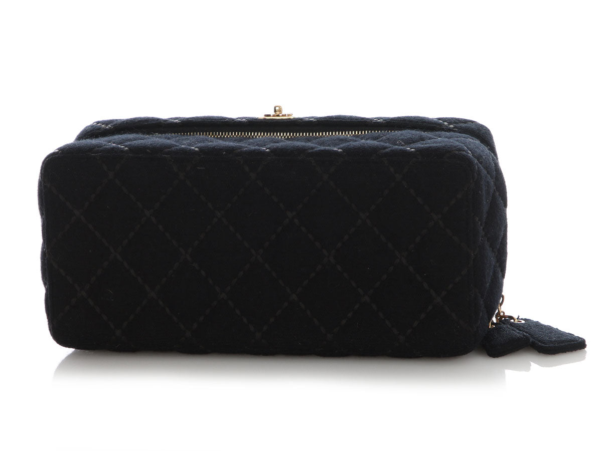 Chanel Vintage Black Jersey Vanity Case - Image 6