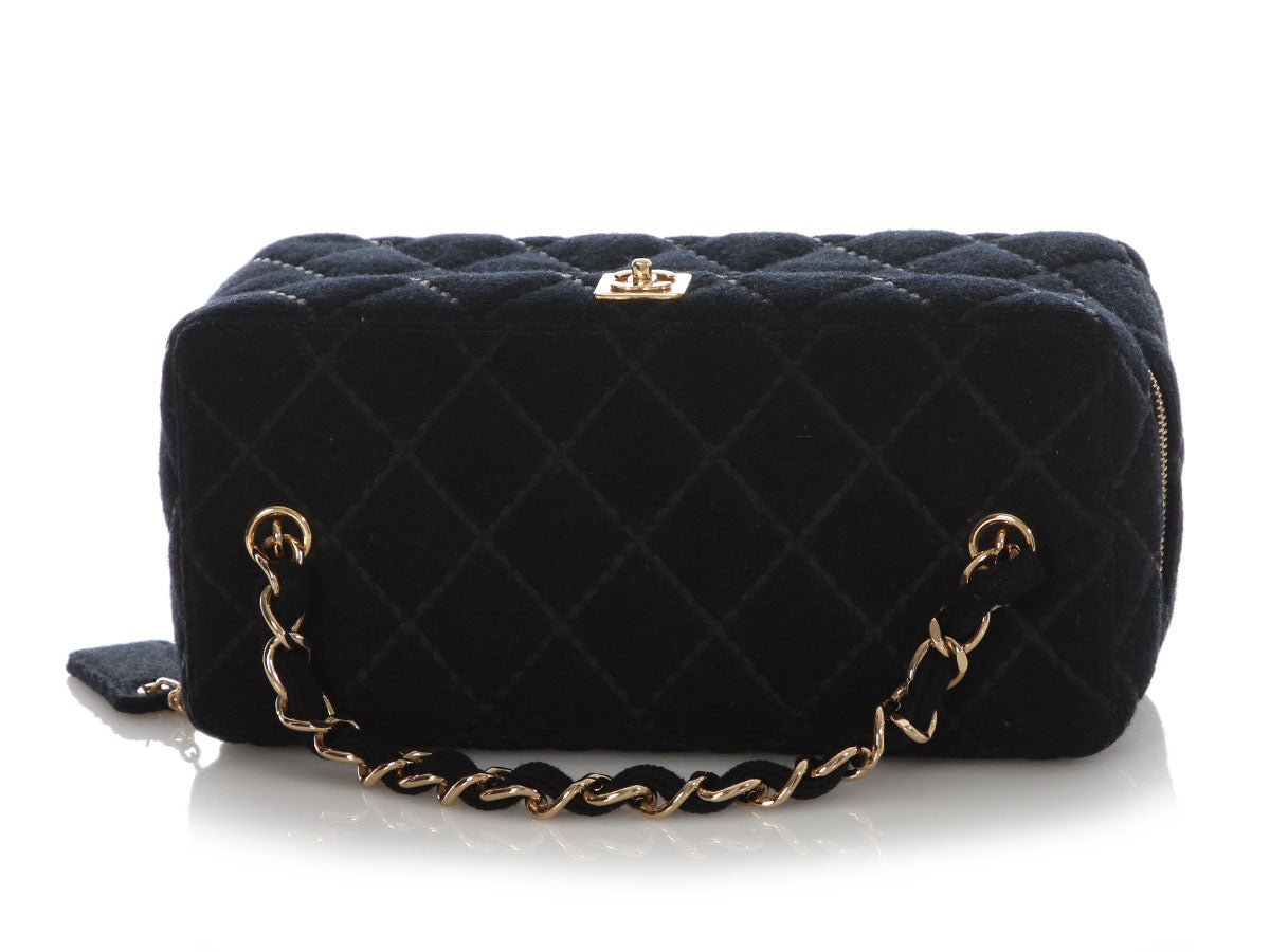 Chanel Vintage Black Jersey Vanity Case - Image 7