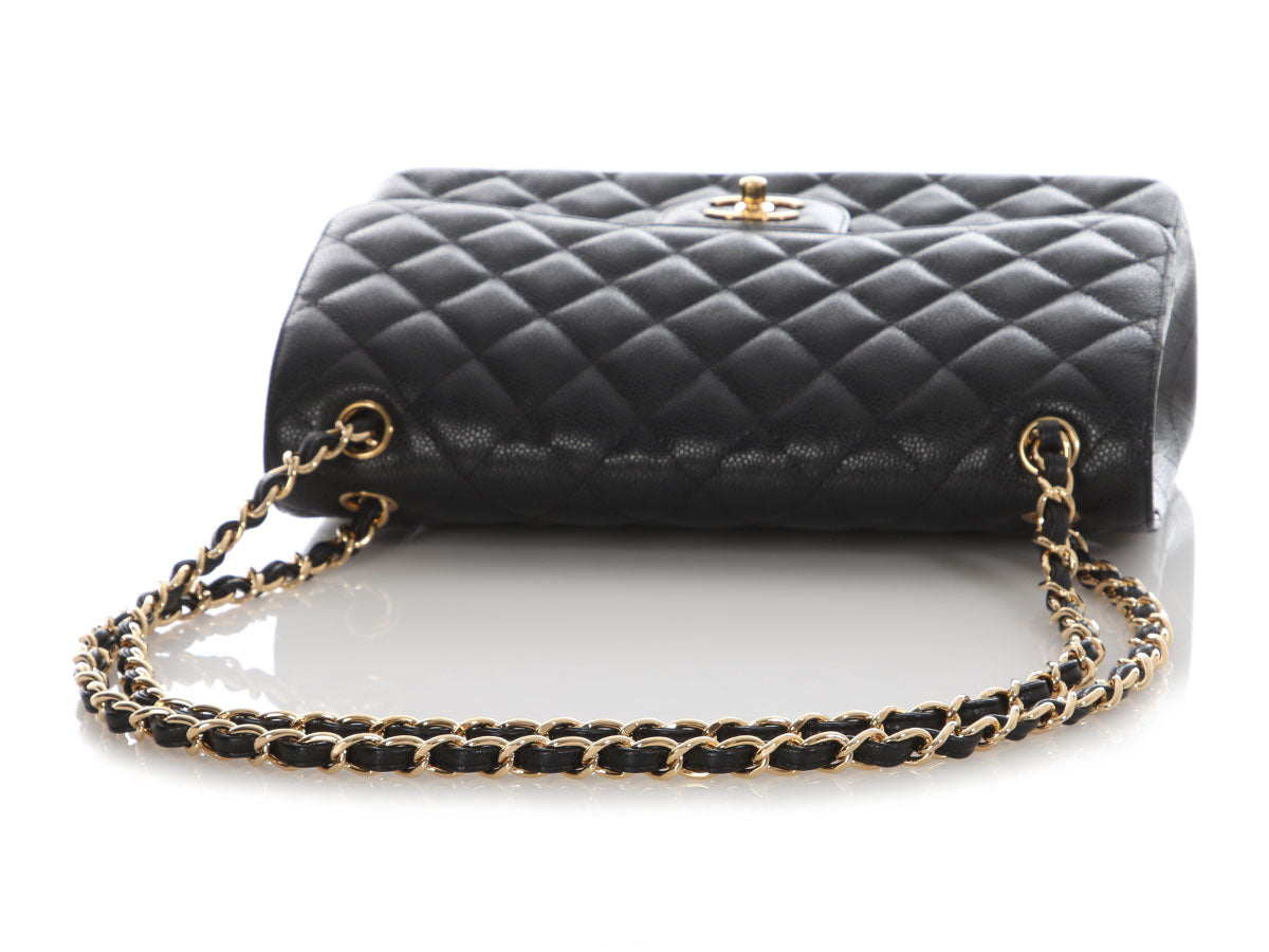 Chanel Jumbo Black Quilted Caviar Classic Double Flap - Image 7