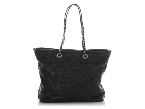 Chanel Black Quilted Caviar Tote