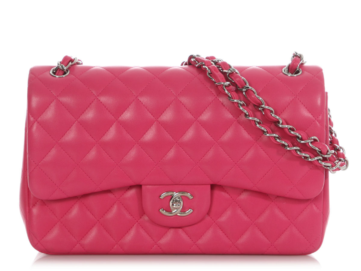 Chanel Jumbo Pink Quilted Lambskin Classic Double Flap