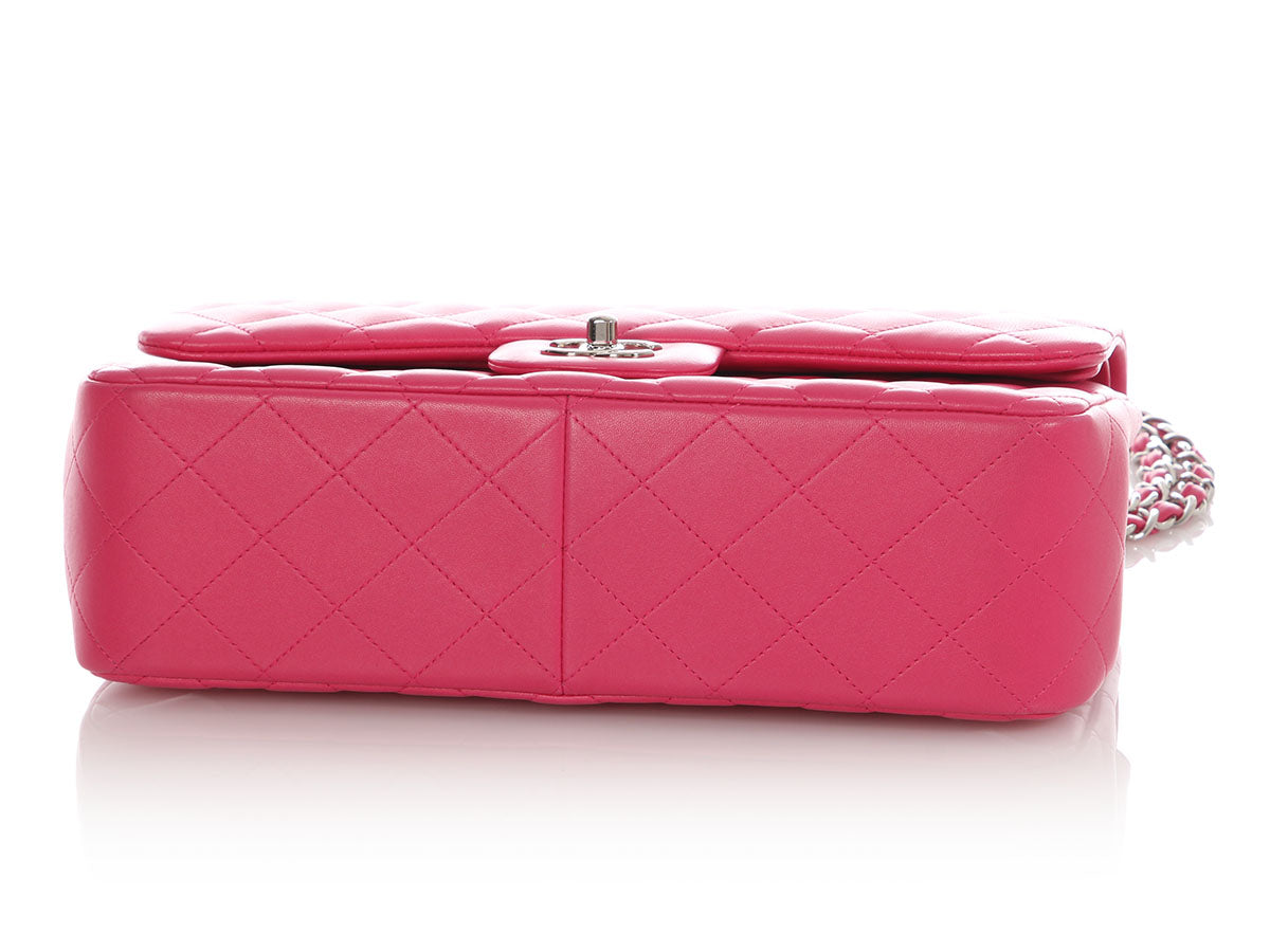 Chanel Jumbo Pink Quilted Lambskin Classic Double Flap - Image 7