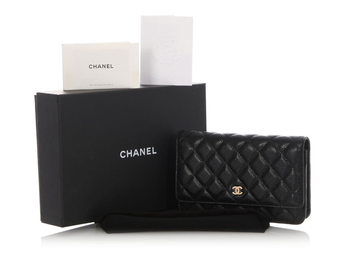 Chanel Black Quilted Caviar Wallet on Chain WOC - Image 2