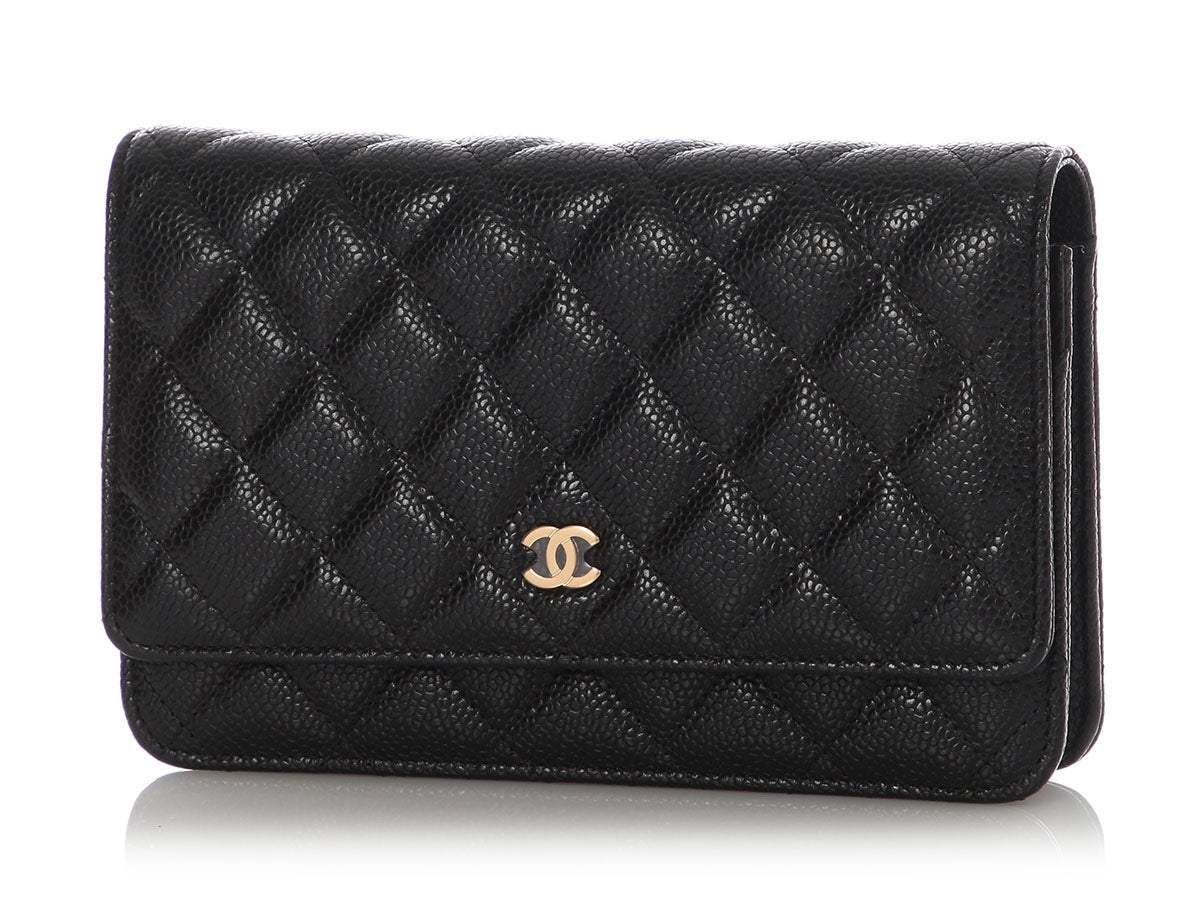 Chanel Black Quilted Caviar Wallet on Chain WOC - Image 3