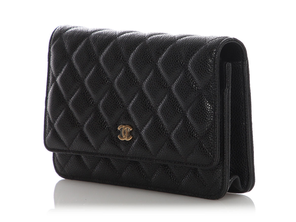 Chanel Black Quilted Caviar Wallet on Chain WOC - Image 4