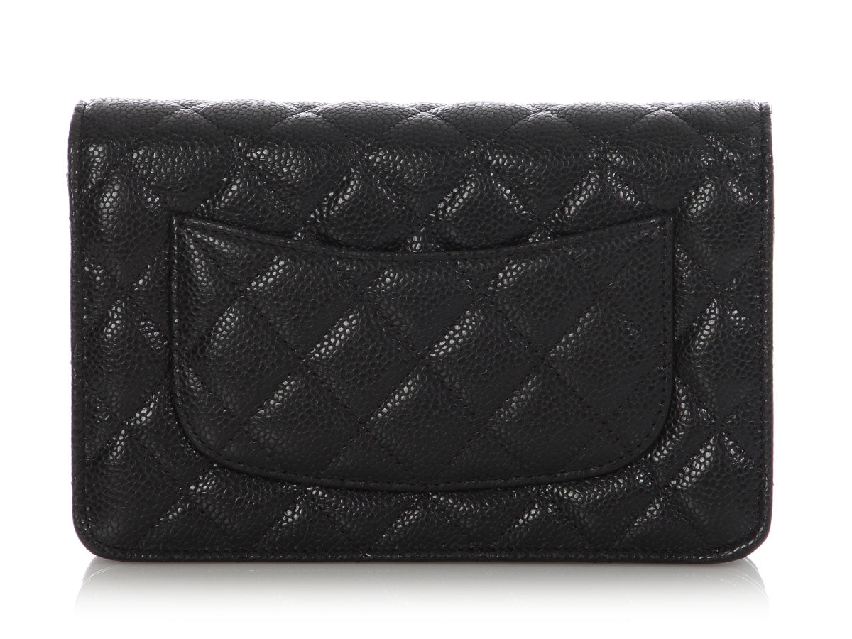 Chanel Black Quilted Caviar Wallet on Chain WOC - Image 5