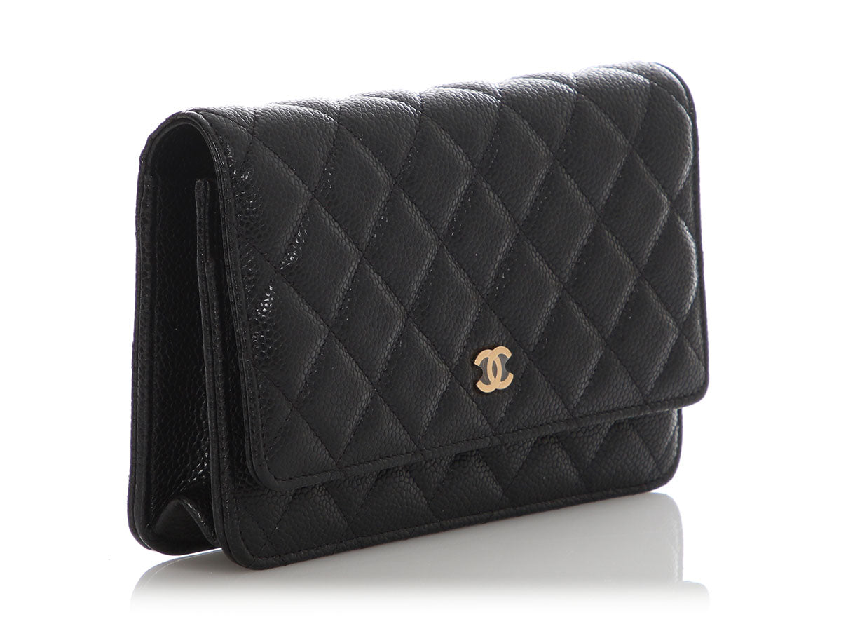 Chanel Black Quilted Caviar Wallet on Chain WOC - Image 6