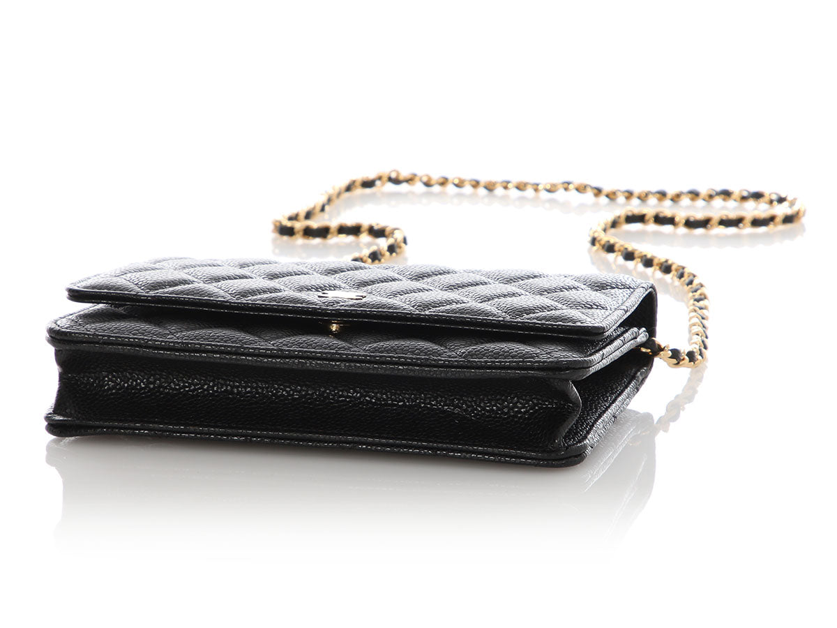 Chanel Black Quilted Caviar Wallet on Chain WOC - Image 7