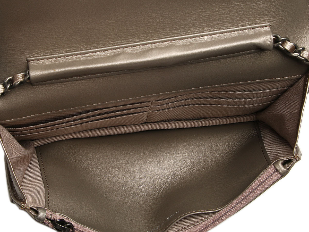 Chanel Bronze Quilted Caviar Boy Wallet on Chain WOC - Image 9