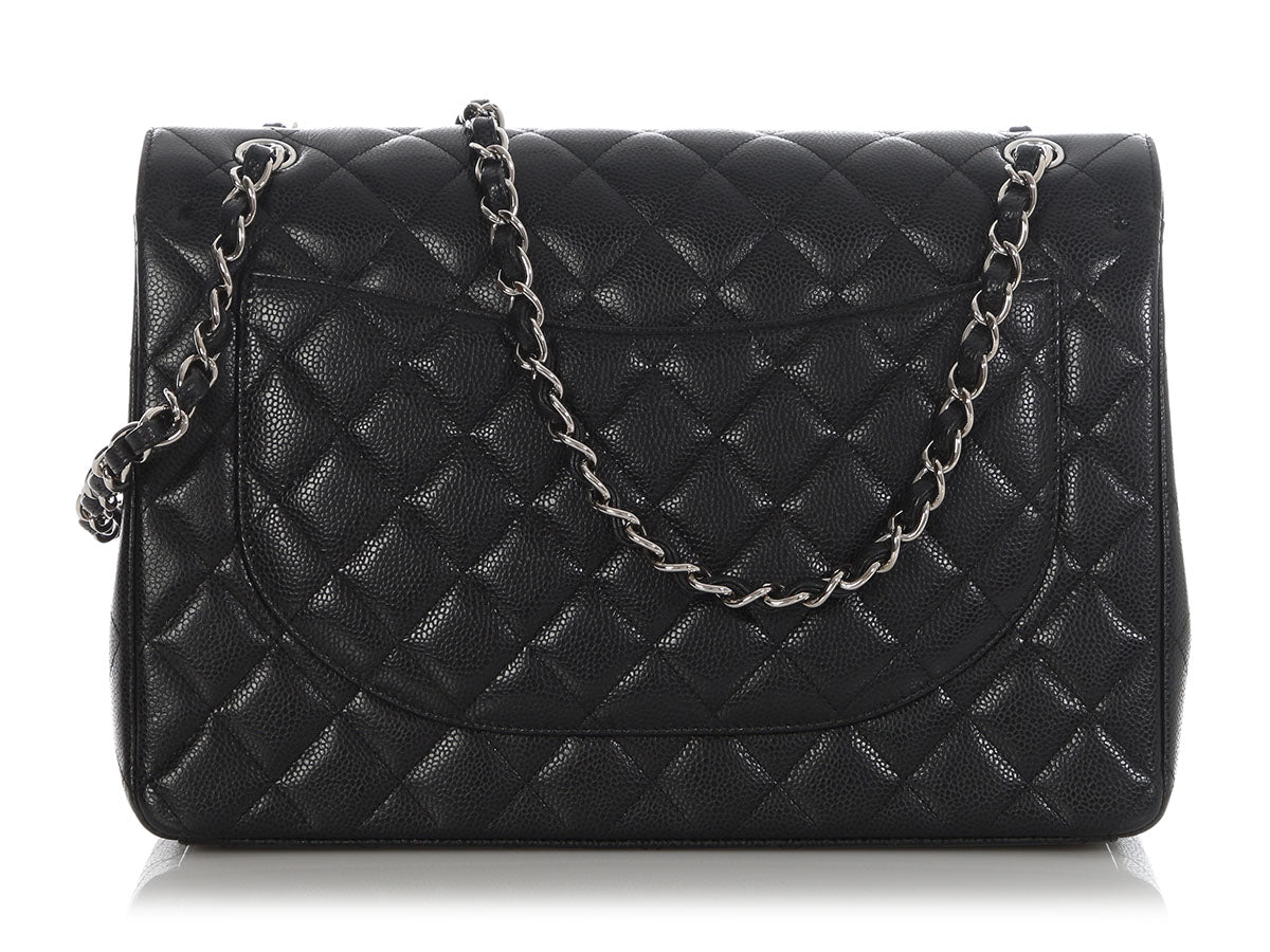 Chanel Maxi Black Quilted Caviar Classic Double Flap - Image 5