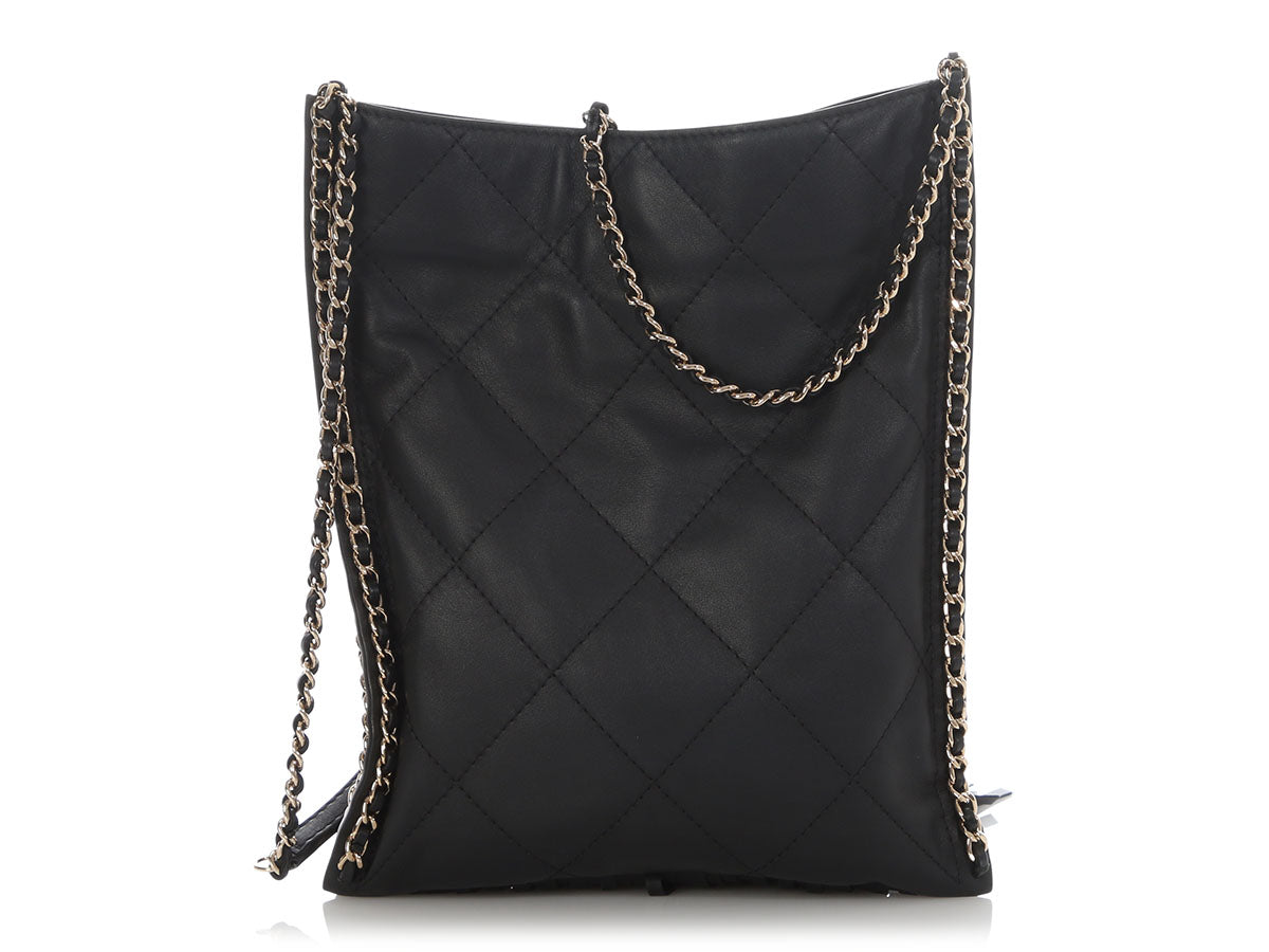Chanel Small Black Calfskin Fringe Shopping Bag - Image 4