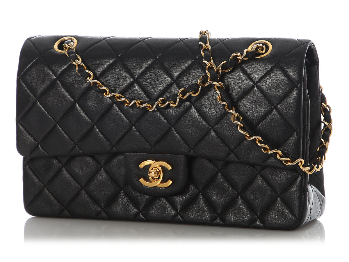 Chanel Vintage Medium Black Quilted Lambskin Classic Double Flap - Image 2