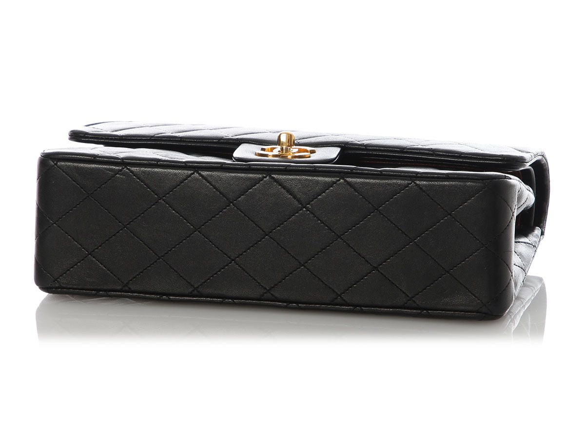 Chanel Vintage Medium Black Quilted Lambskin Classic Double Flap - Image 6