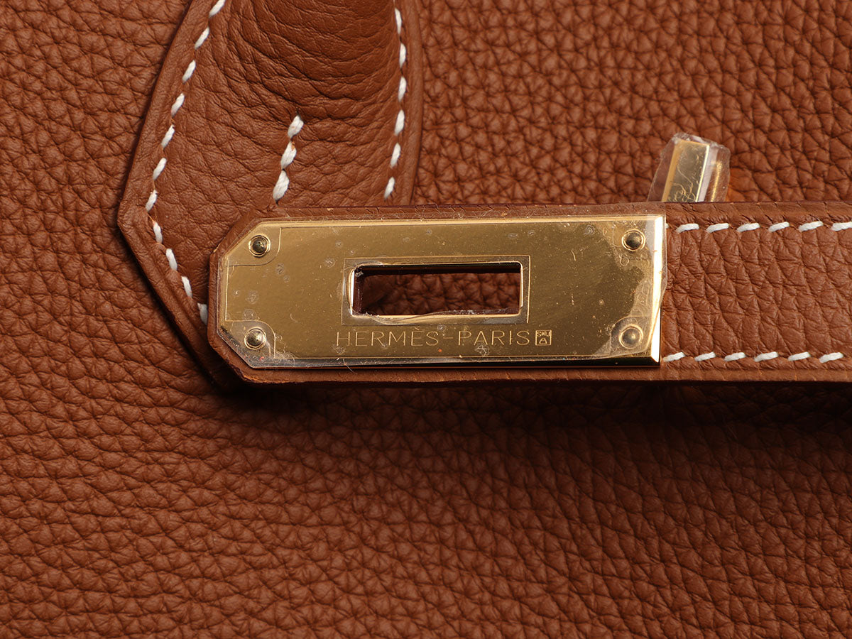 Hermès Gold Togo and Geranium Verso Birkin 35 - Image 9