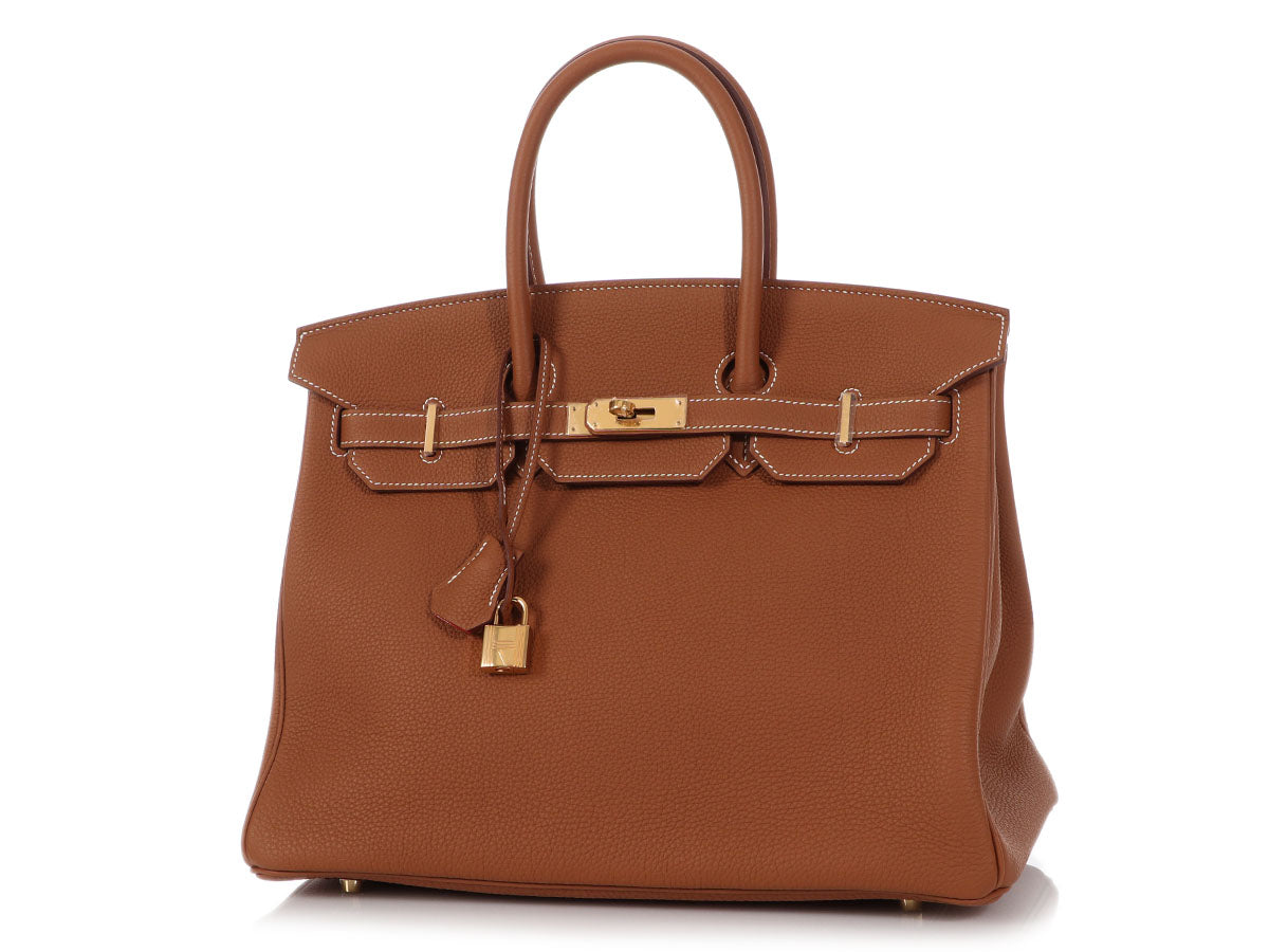 Hermès Gold Togo and Geranium Verso Birkin 35 - Image 2