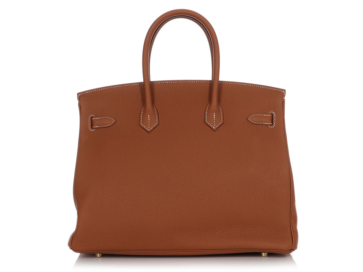 Hermès Gold Togo and Geranium Verso Birkin 35 - Image 4