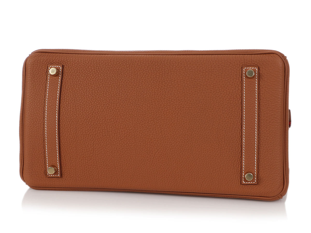 Hermès Gold Togo and Geranium Verso Birkin 35 - Image 6