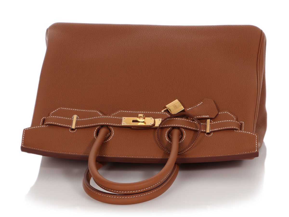 Hermès Gold Togo and Geranium Verso Birkin 35 - Image 7