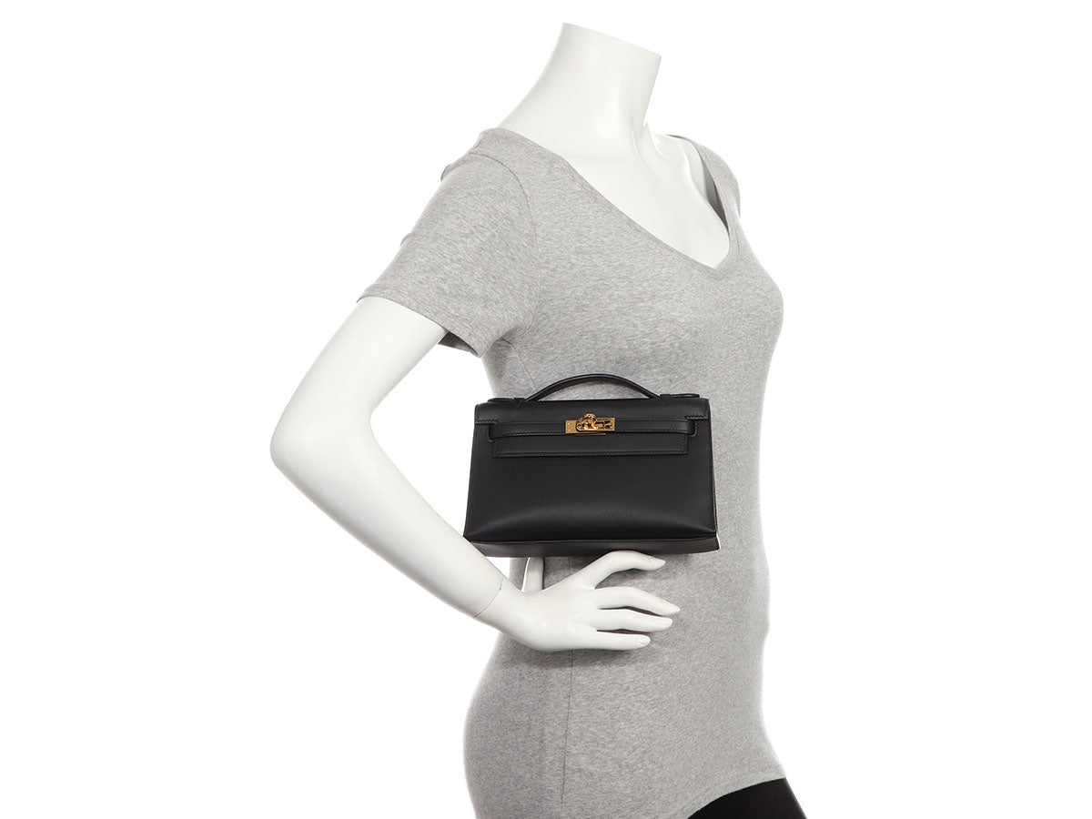 Hermès Black Swift Kelly Pochette - Image 11