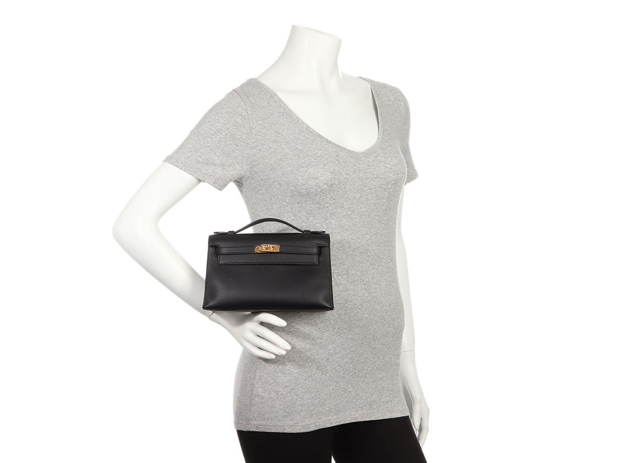 Hermès Black Swift Kelly Pochette - Image 11