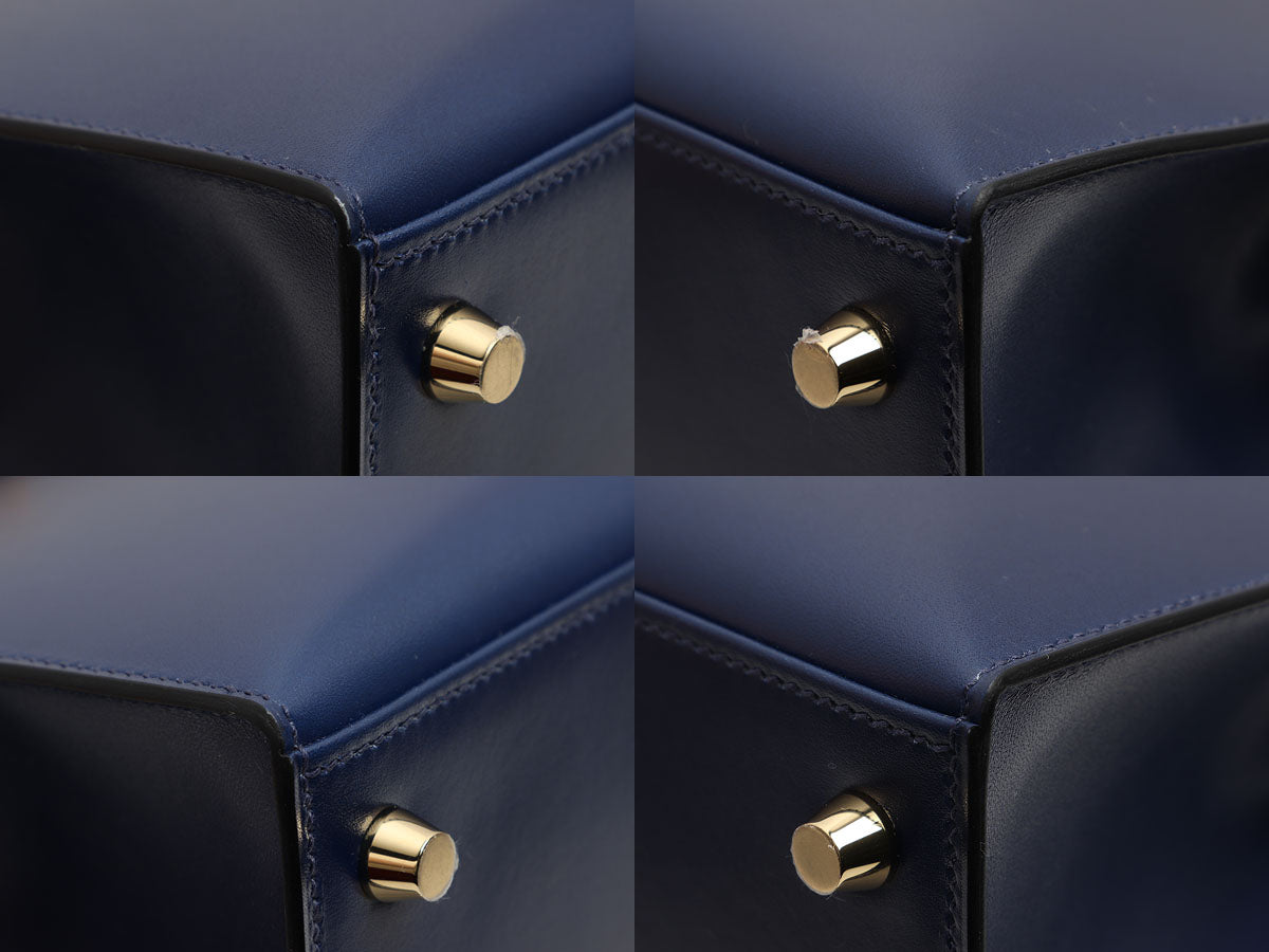 Hermès Bleu Saphir Box Calfskin Kelly 25 - Image 9