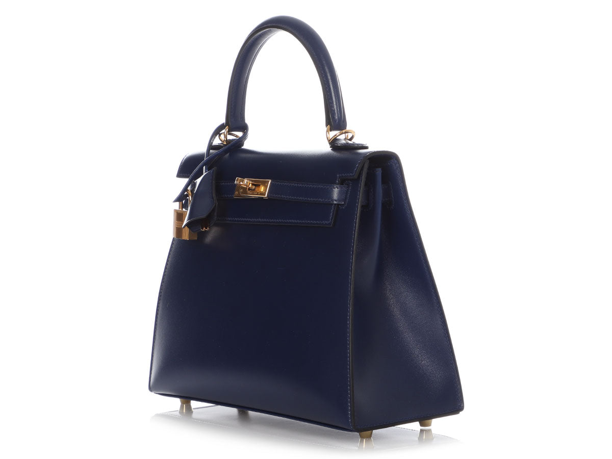 Hermès Bleu Saphir Box Calfskin Kelly 25 - Image 4