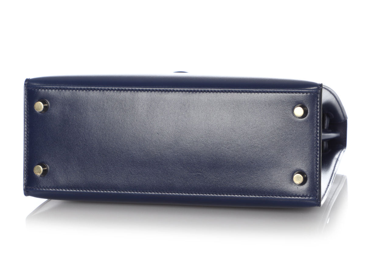 Hermès Bleu Saphir Box Calfskin Kelly 25 - Image 7