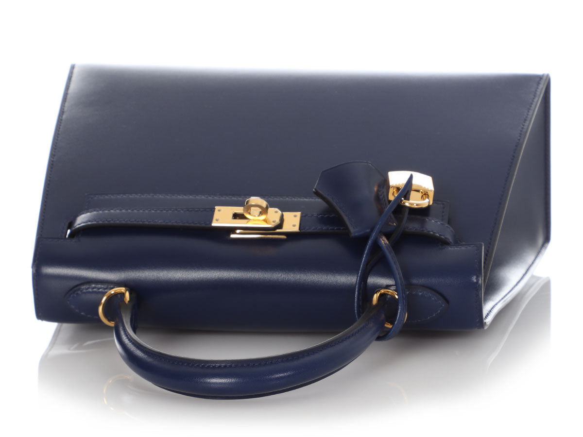 Hermès Bleu Saphir Box Calfskin Kelly 25 - Image 8